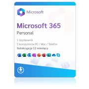 Microsoft Office 365 Personal Subskrypcja 1 Stanowisko ESD